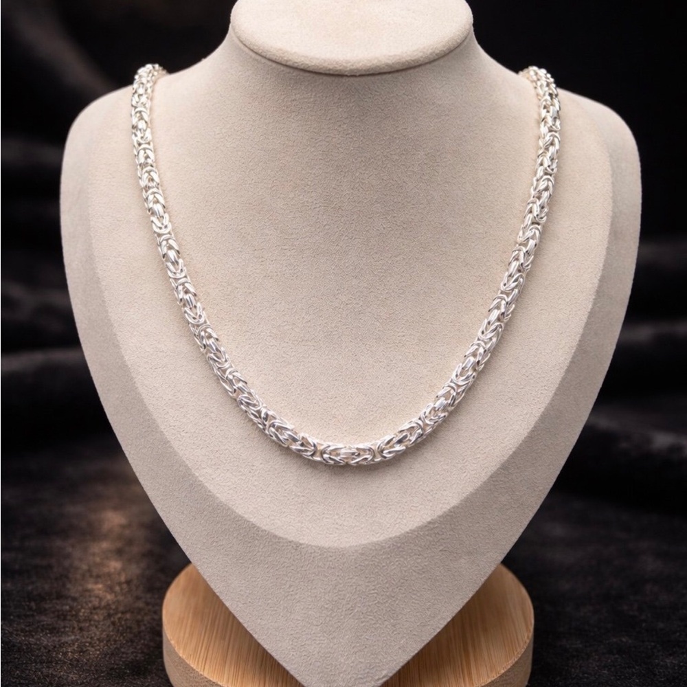 925 Sterling Silver Byzantine Chain Men’s Necklace Size 26” - Picture 7 of 17
